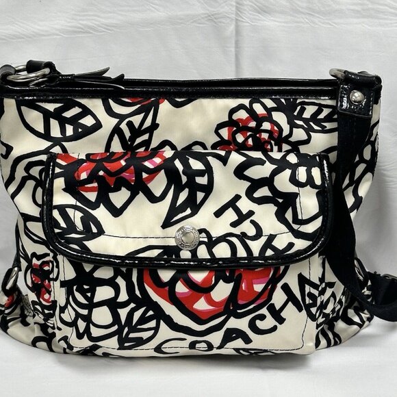 Vintage Coach Poppy Graffitti Flowered Crossbody/Shoulder Bag Purse - Picture 1 of 10